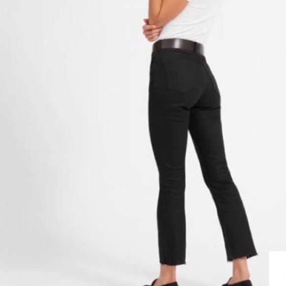 Everlane High Rise Kick Crop Black Denim Jeans 24 - Picture 2 of 4